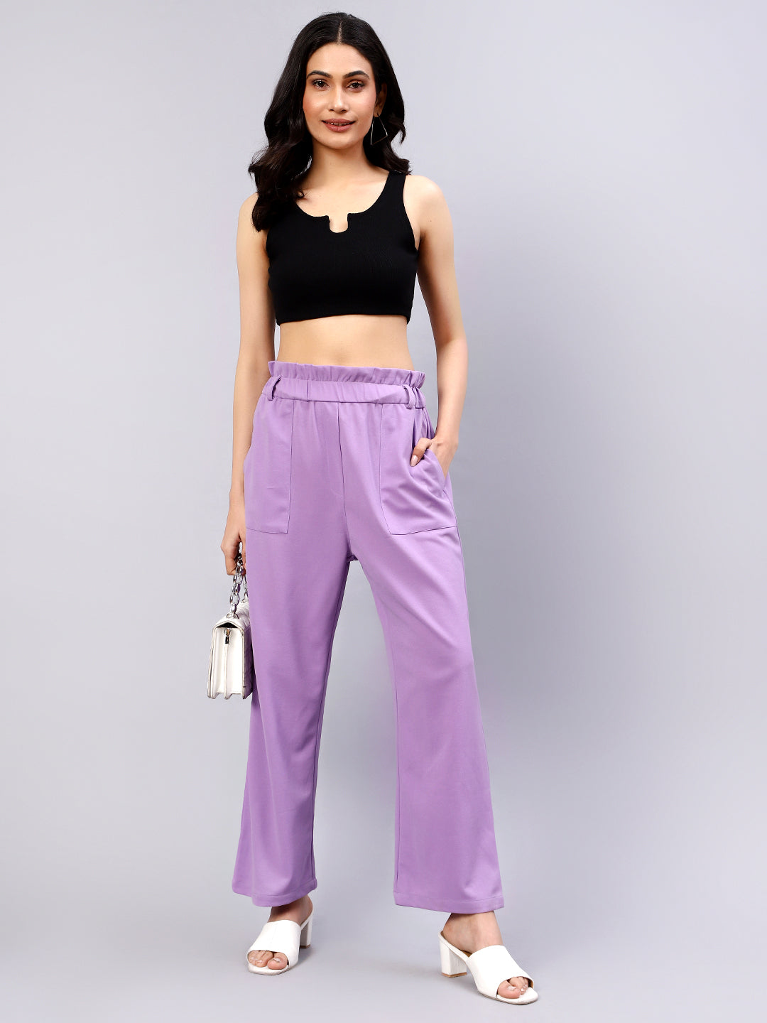High-rise wide-leg silk satin pants in purple - The Sei | Mytheresa